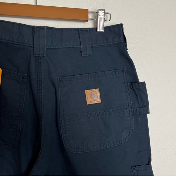 NWT Carhartt Mens Loose Fit Navy Blue Canvas Utility Work Pants - Picture 8 of 12